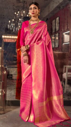 Magenta Pink Kanjivaram Saree